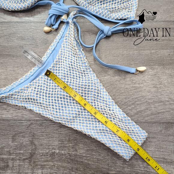 Zaful High Cut Tie Side Tie Back Bikini Swimsuit Size S - Picture 5 of 7